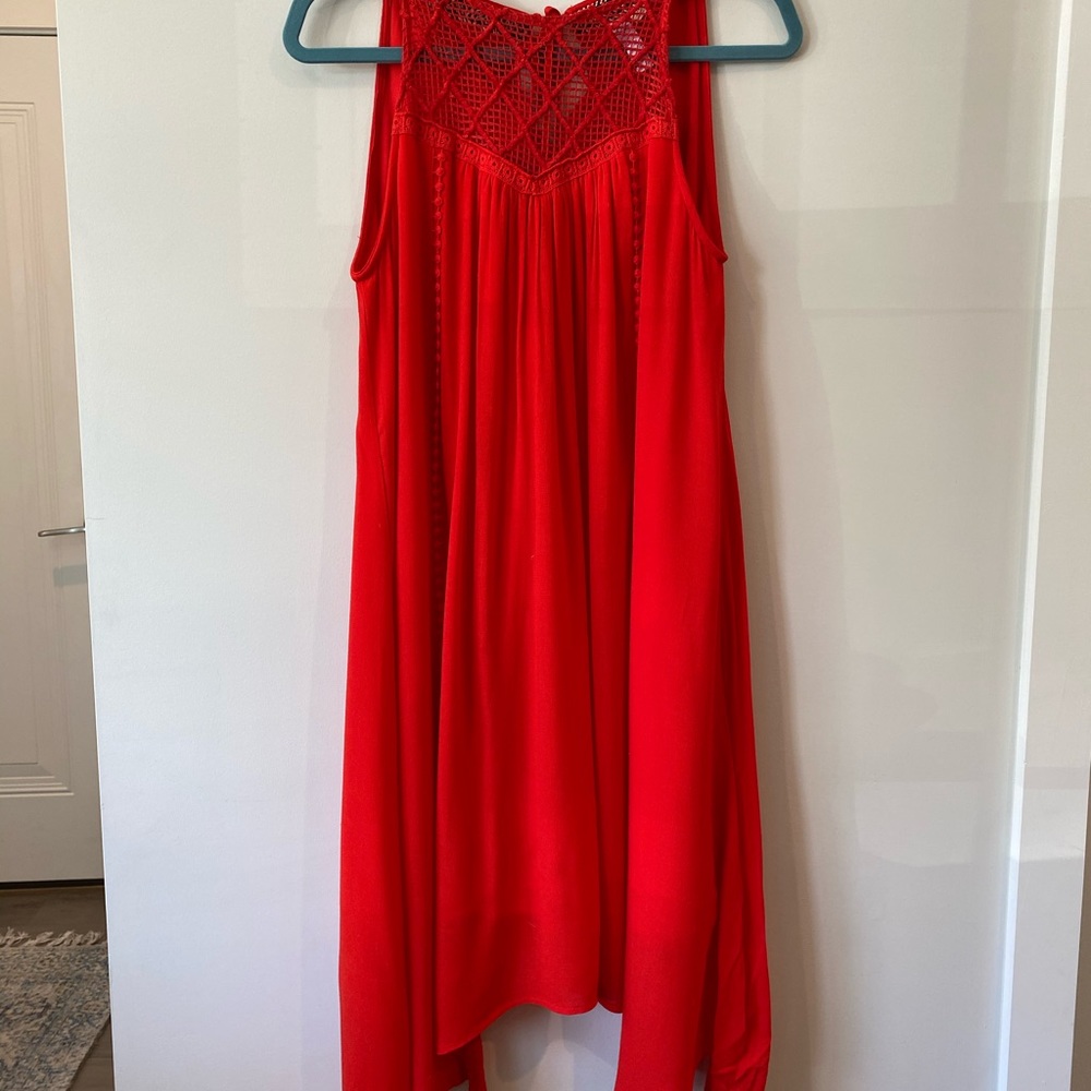 Flowy red summer dress